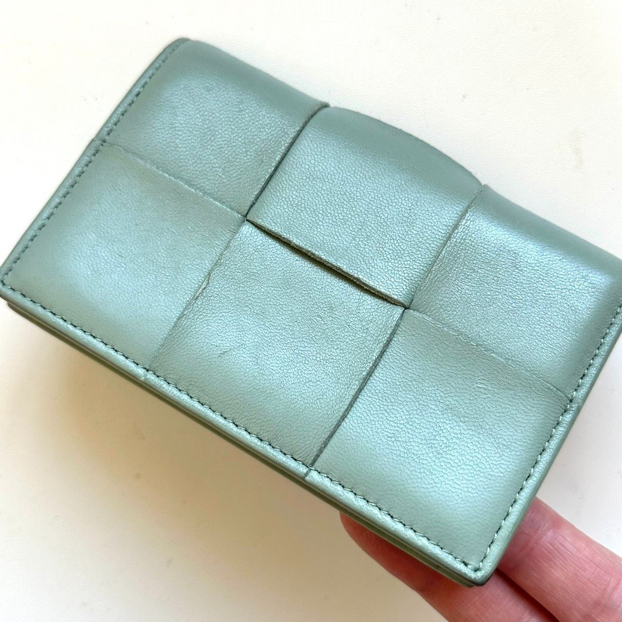 Bottega Veneta Cassette Intrecciato Card Case Green Leather Men Women thumbnail 7