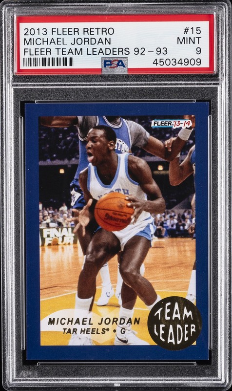 2013 FLEER RETRO 1992-93 FLEER TEAM LEADERS #15 MICHAEL JORDAN PSA 9