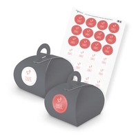 Itenga Set Taube Danke M41 24X Geschenkbox Karton Mit Griff Grau Und Sticker
