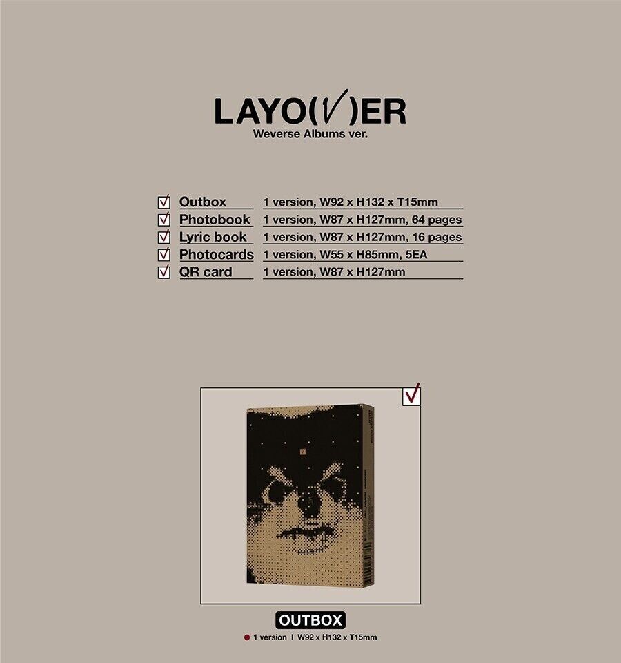 BTS V [LAYOVER] Album 3 Ver SET+WEVERSE Ver SET/3CD+QR Card+11Book+26 Photo Card 15 of 20