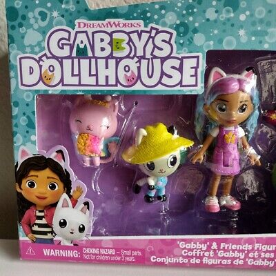 Gabby's Dollhouse, Gabby and Friends Figure Set with Rainbow Doll