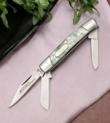 Folding Knife | Schrade Imperial Classic 3-Blade Stockman White Ice Silver