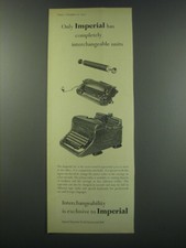 1957 Imperial 66 Typewriter Ad - Only Imperial has completely interchangeable thumbnail