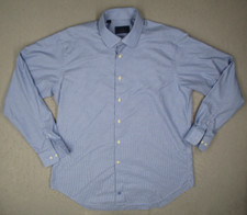 David Donahue Dress Shirt Men 17.5 36 Button Up Long Sleeve Textured Dobby