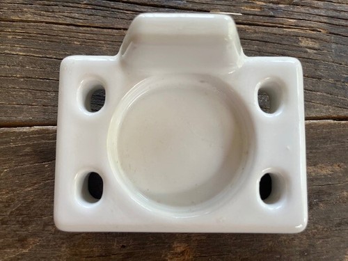 Vintage White Ceramic Wall Mount-Toothbrush & Cup Holder Retro Bathroom used. - Picture 2 of 4