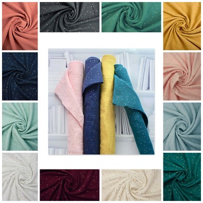 White 100% Cotton Fabric Dressmaking Double Gauze Gold Dot White 100% Cotton Fabric Dressmaking Double Gauze Gold Dot