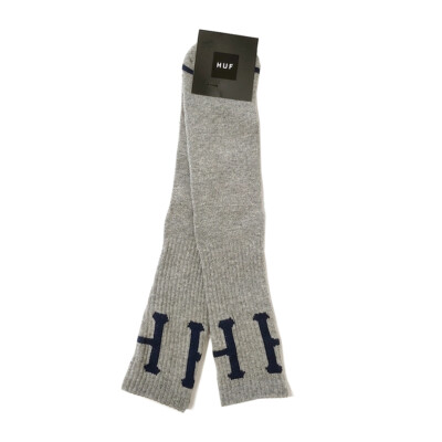HUF Worldwide ''Essential Classic H'' Crew Socks (Grey Heather) Graphic Print Sock