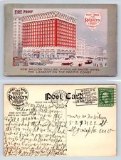 Hotel Roslyn Los Angeles Postcard Vintage 1915 Fireproof Building Art Deco Style