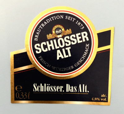 Bieretikett-Beer Label , Brauerei  SCHLÖSSER.DAS ALT. , Düsseldorf / NRW #568#