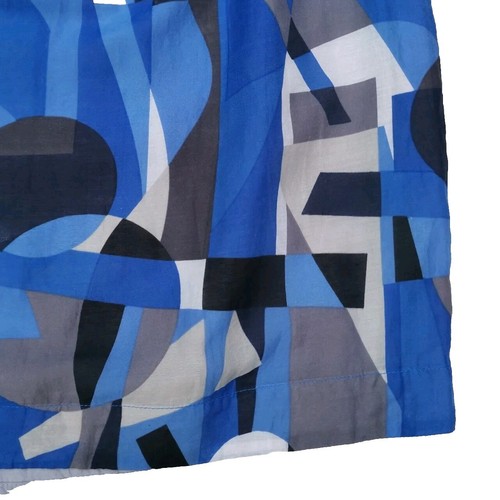 Piper Blue Silk and Cotton Blend Geometric Abstract Lined Shift Dress Size 10 - Picture 4 of 12