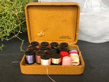 Vintage Sewing Kit Mending Thread A H Rice Silk Sewing Thread Spools