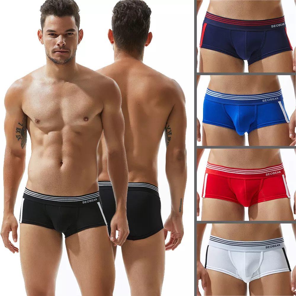 Mens Low Rise Panties Underwear Boxer Shorts Trunks Briefs Underpants Cotton