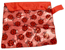 Blue Ant Ladybug Snap Vinyl 9" L Reusable Wet Bag Wrist Strap Baby Gear Travel