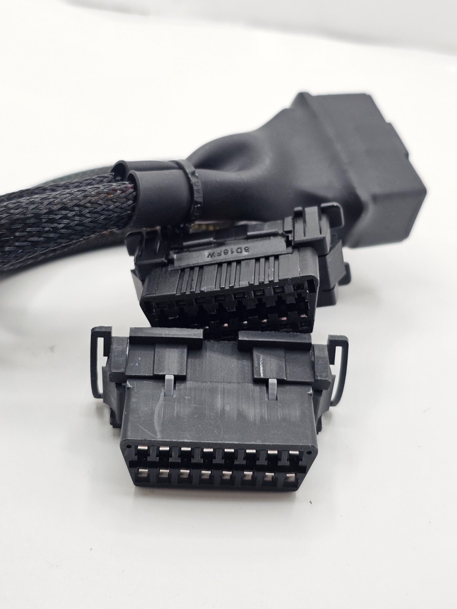 QTY 2) BD16FW OBD II Port OBD 2 16Pin Splitter Extension Cable Y