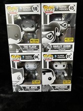 Funko Pop! DC Superman Joker Harley Flash Black & White Hot Topic Exclusives Lot