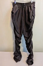 Labijou Ruched Jogger Pants  Womens Size M Black Stretch Waist Drawstring Gorp