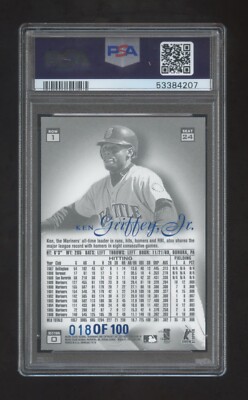 1997 FLAIR SHOWCASE KEN GRIFFEY JR LEGACY COLLECTION ROW 1 PSA 9 