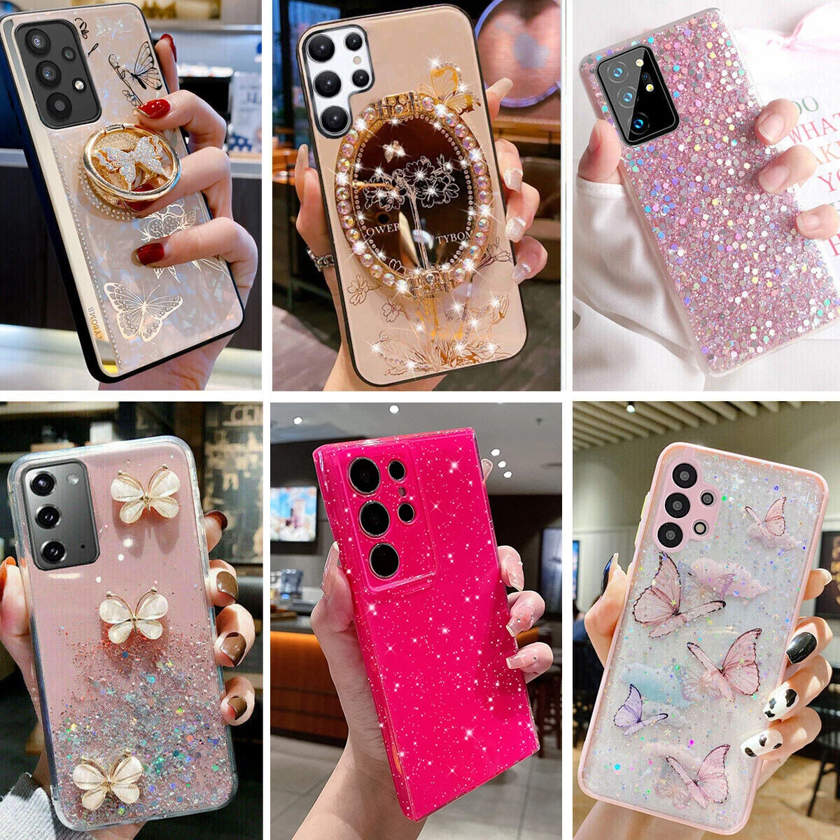 For Samsung Galaxy A54/53 A14/13 5G A32 Phone Case Glitter Shockproof Girl  Cover