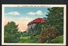 ASHEVILLE,  NC  * PICTURESQUE GROVE PARK INN * UNPOSTED VINTAGE Late 1930s LINEN