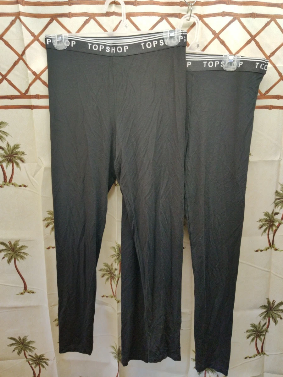 2x Ladies Size 6 Topshop Branded Waistband Leggings In Black