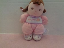 GARANIMAL MY FIRST BABY RATTLE DOLL PLUSH TEDDY BEAR FEET EMBROIDERED FACE