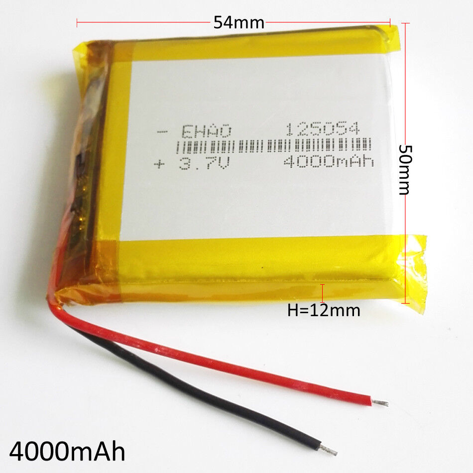 3.7V 4000mAh Lipo Polymer Rechargeable Battery For Cell Phone Power Bank 125054
