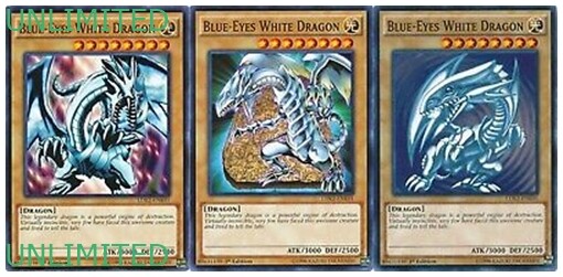 YUGIOH TCG: BLUE-EYES WHITE DRAGON - 3-CARD SET - LDK2-ENK01