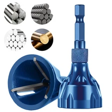 2PCS Deburring External Chamfer Tool Drill Bits Remove Burr 1/4 Inch Hex Shank