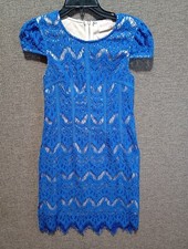 Moon Blue Sleeveless Small Eyelash Lace Dress Nwt Small