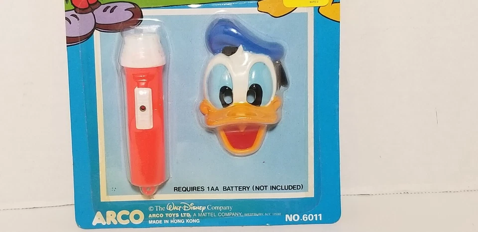 Vintage 1980 Disney Pato Donald Iluminar Cara Divertida Sellada de Fábrica Arco Toys 6011 Foto 3 de 4