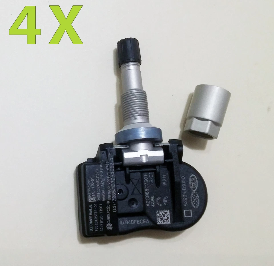 原始设备制造商起亚 Sportage 2016 - 2017 - 2019 年 & 阀门 TPMS 52933-D9100 和螺母,4 件 = = 1 套 — 第 2/4 张图片