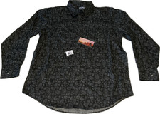 Panhandle Long Sleeve Snap Front Shirt Mens Size XL Black Grey