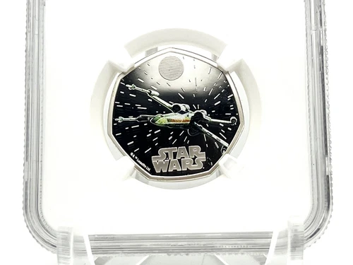 Great Britain 2024 50 Pence STAR WARS X-Wing Starfighter Silver Coin NGC PF70