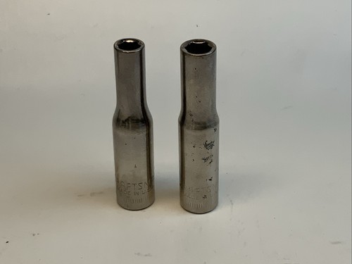 Craftsman 2pc 1/4 Drive 6pt Deep Metric Sockets, 5mm, 6mm, -scuffed- USA -Yellow - Picture 2 of 6