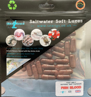 SEARIGS  Fish Blood - Naturkapseln zum Hecht-/Meeresangeln zum schnellen Schmelzen x25