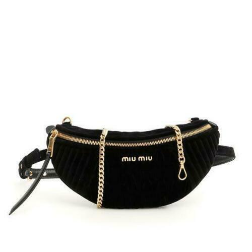 Miu Miu Crystal Embellished Leather and Matelassé Velvet Shoulder Bag Red