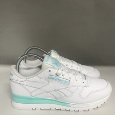 Reebok Classic Leather White/Teal Womens Size 7.5 Medium
