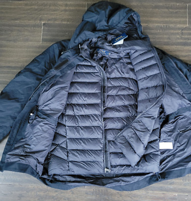 Polo Ralph Lauren Mens 3 in 1 Navy Twill Hooded Coat & Quilted Puffer XXL/2XL