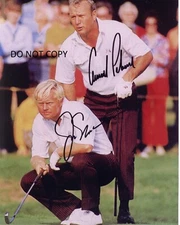 ARNOLD PALMER & JACK NICKLAUS - 1971 Ryder Cup Autograph Signed 8x10 RP Photo !!