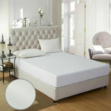JML  Allergy-Free Waterproof Fitted Mattress Protector - FULL, White