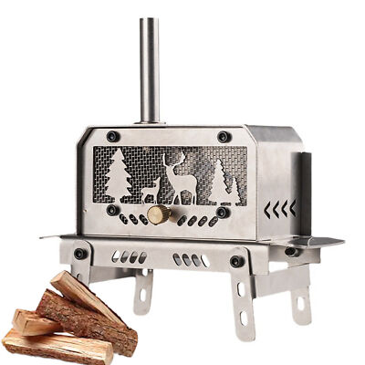 #ad #ad Camping Wood Stove Portable for Tent Portable Wood Cook Stove Stainless amiable $31.27