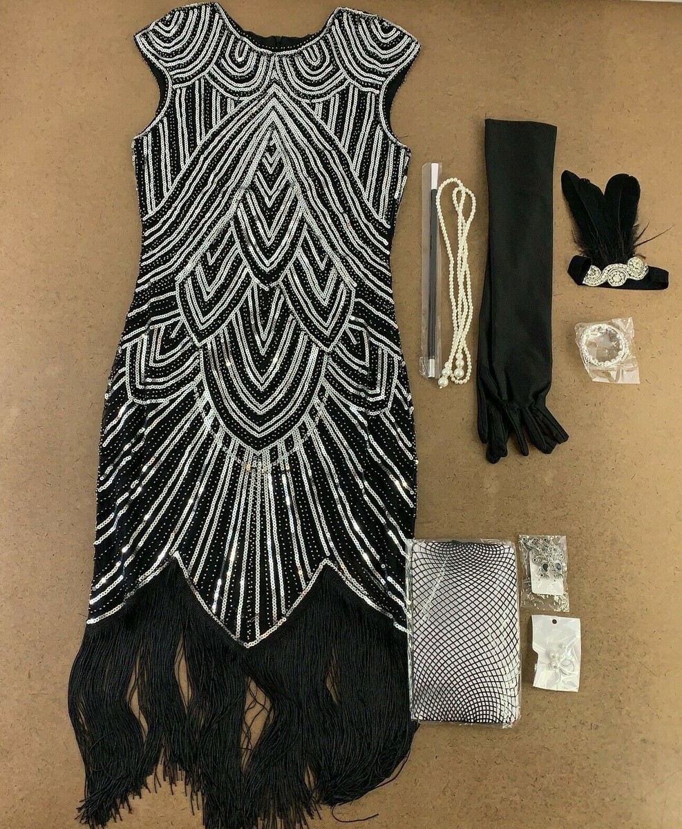 black silver fringe dress SCALA -61315 Fitted Fringed Prom Dress 8 / BLACK/SILVER