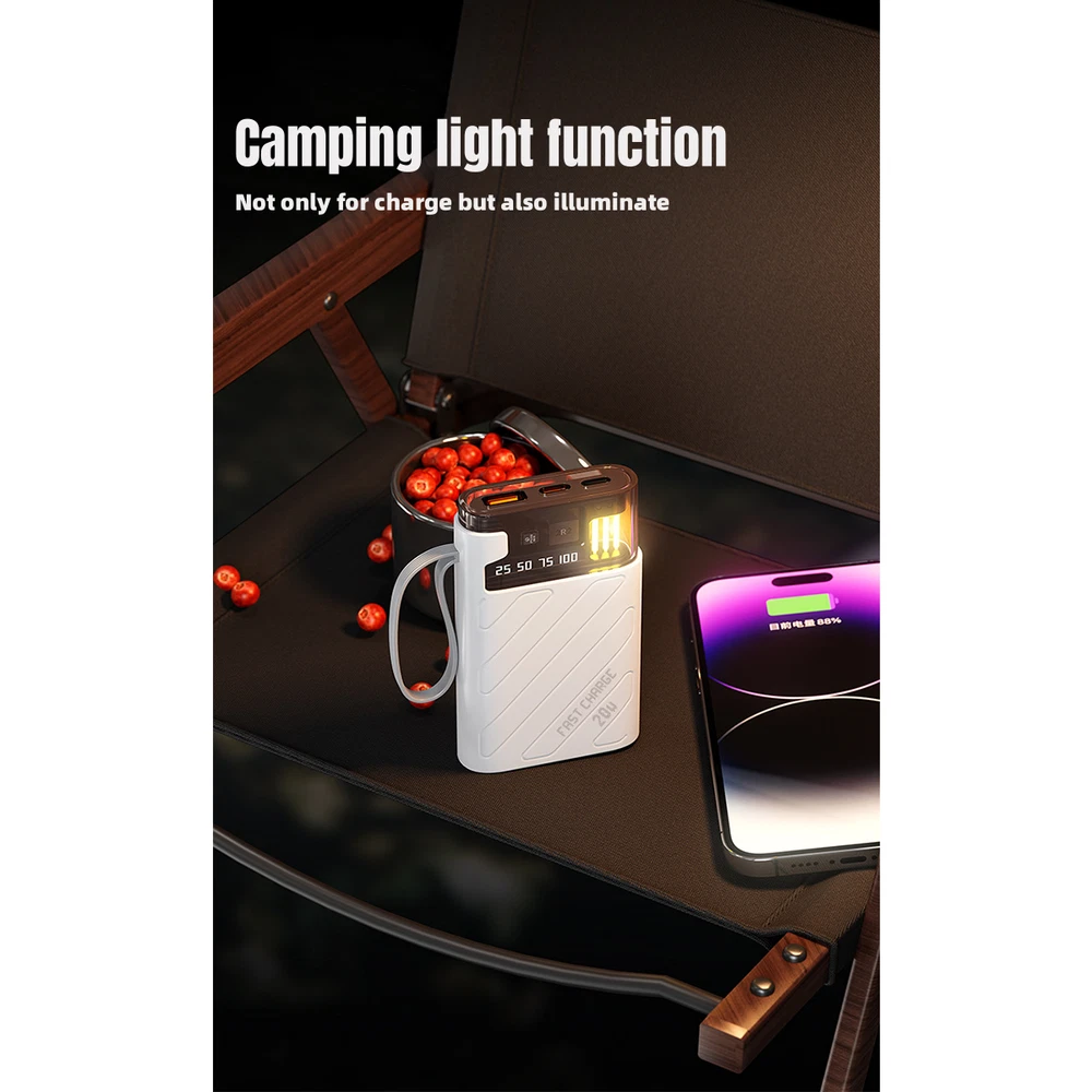 Power Bank 10000mAh 20W Charging Portable External Battery Backup For Cell Phone