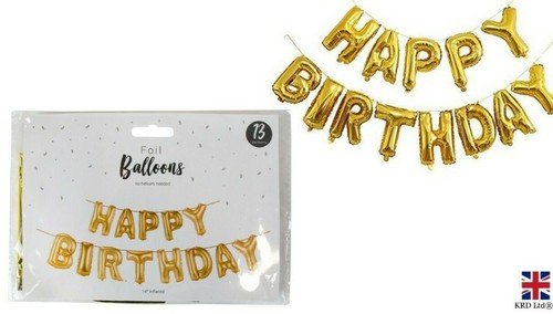Happy Birthday Foil Reusable Balloon Self Inflating Banner Kids Adult PartyDecor - Picture 12 of 17