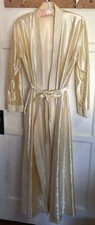 Vintage Women's 1980's Ivory Anthony Richards Satin Robe Medium Long Sleeve