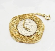 Technibond Singapore Sparkle Chain Necklace 14K Yellow Gold Clad Sterling Silver