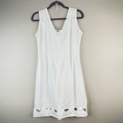 Blanco by Nature Euro Summer Dress Medium White Peruvian Cotton Quiet Luxury