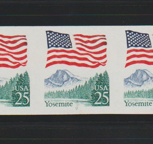 US ERROR Stamps #2280c Flag, Yosemite: IMPERF PNC7, #9. MNH $250. - Image 2 of 3