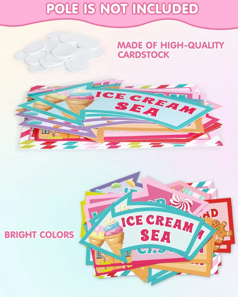 20 PIEZAS Decoraciones de Fiesta Candyland - Carteles de Fiesta Candy Land - Bienvenido Candyla... Foto 4 de 4