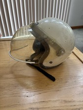 Vintage HA Hirotake Arai Motorcycle Helmet White Bubble Visor 1968 60s **READ**